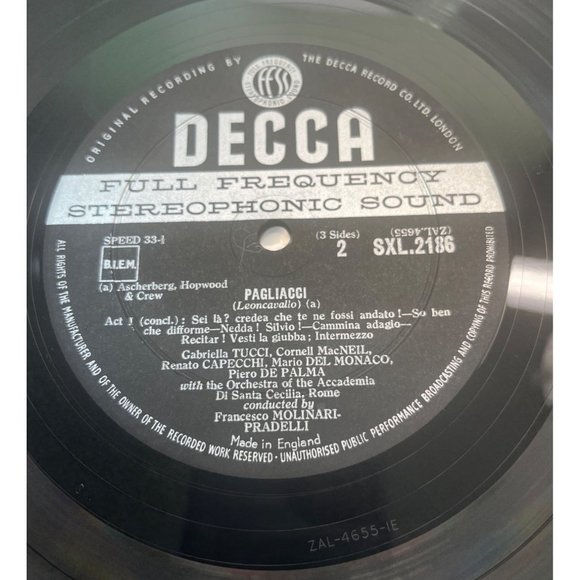 Leoncavallo Pagliacci 2LP DECCA SXL 2185-6 Del Monaco Pradelli ED1 Wallet Cover - Picture 5 of 9